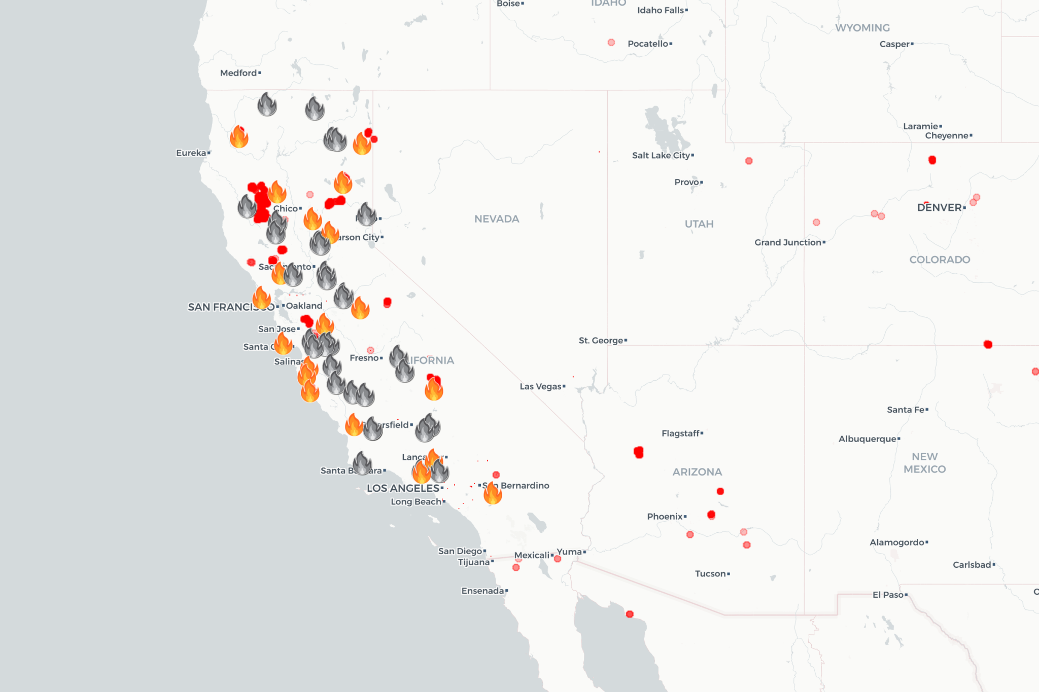 Map the N CA wildfires California Fire Prevention